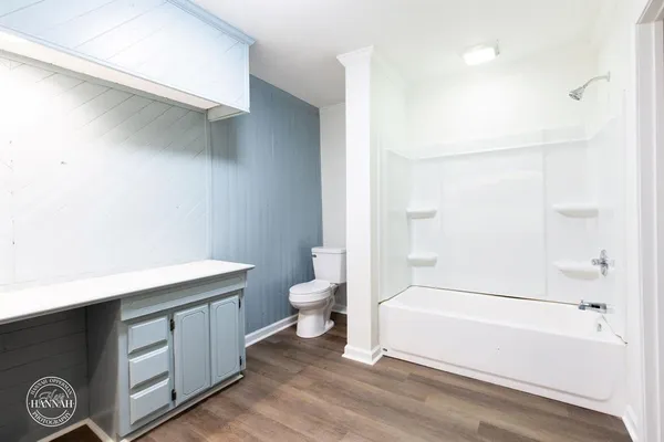 a bathroom with a sink a toilet and a bathtub