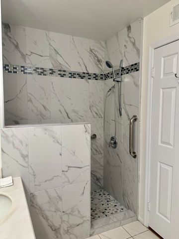 a bathroom with a shower