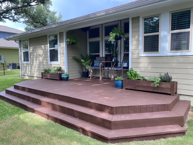10629 Wills Loop, Unit 47 Austin, TX 78717 - Photo 3 of 17 A spacious wooden deck wraps around the rear entrance of this classic siding exterior.