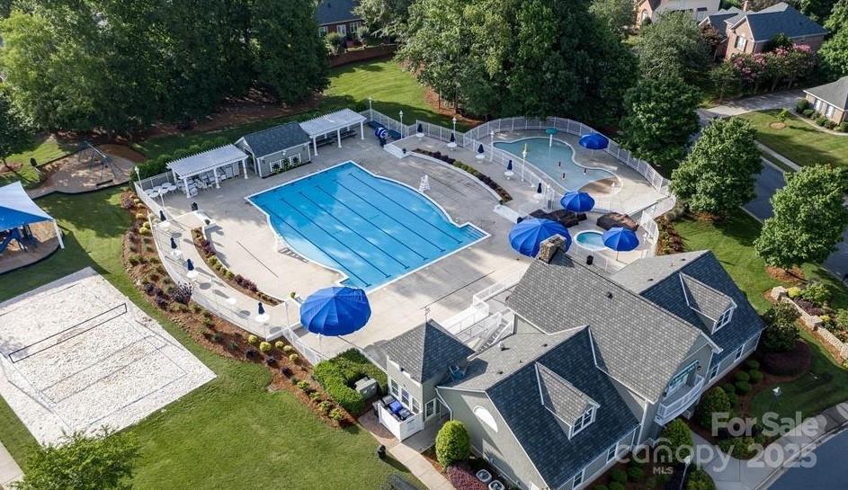 7710 Epping Forest Drive Huntersville, NC 28078 - Photo 29 of 37 an aerial view of a house with garden space and patio