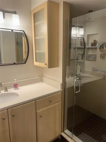 a bathroom with a shower