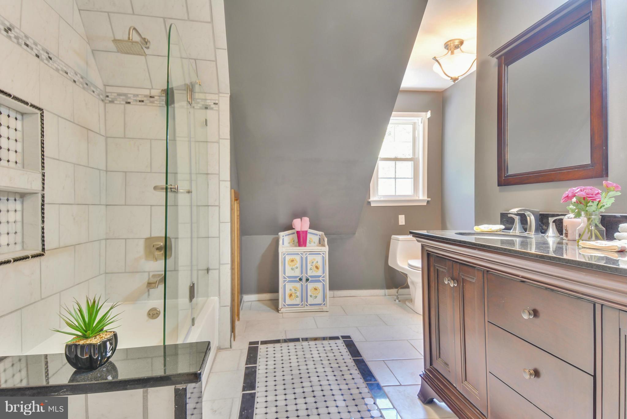 4150 Louisville Road Finksburg, MD 21048 - Photo 15 of 30 Upper bath, new shower, custom flr, marble counter