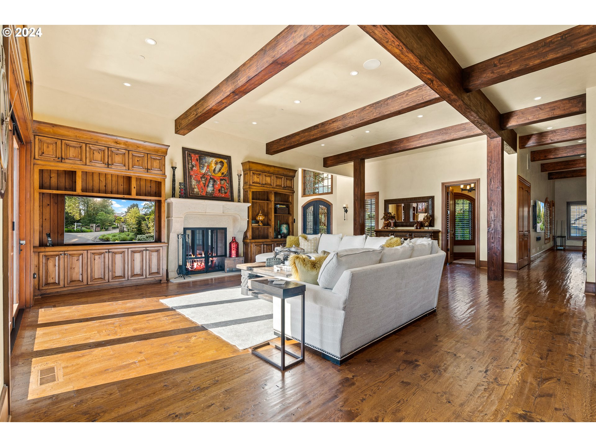 12780 South Fielding Road Lake Oswego, OR 97034 - Photo 17 of 48 a living room with fireplace furniture and a table