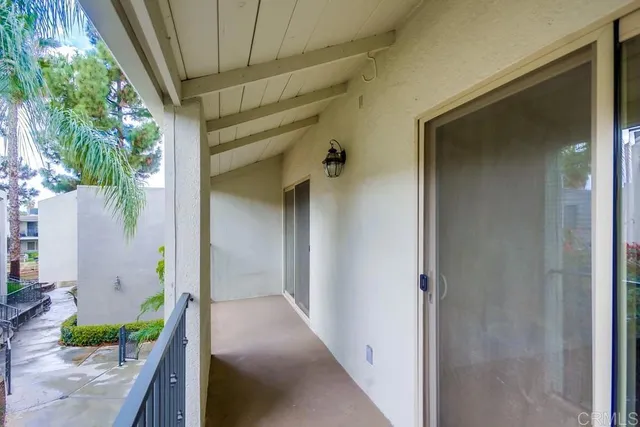 a view of balcony with patio