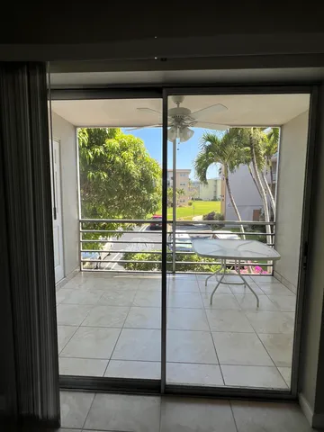 a view of a glass door