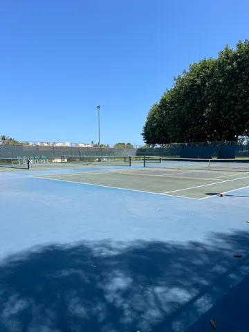 a view of a lake with houses in the back