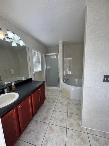 a bathroom with a sink a double vanity and shower