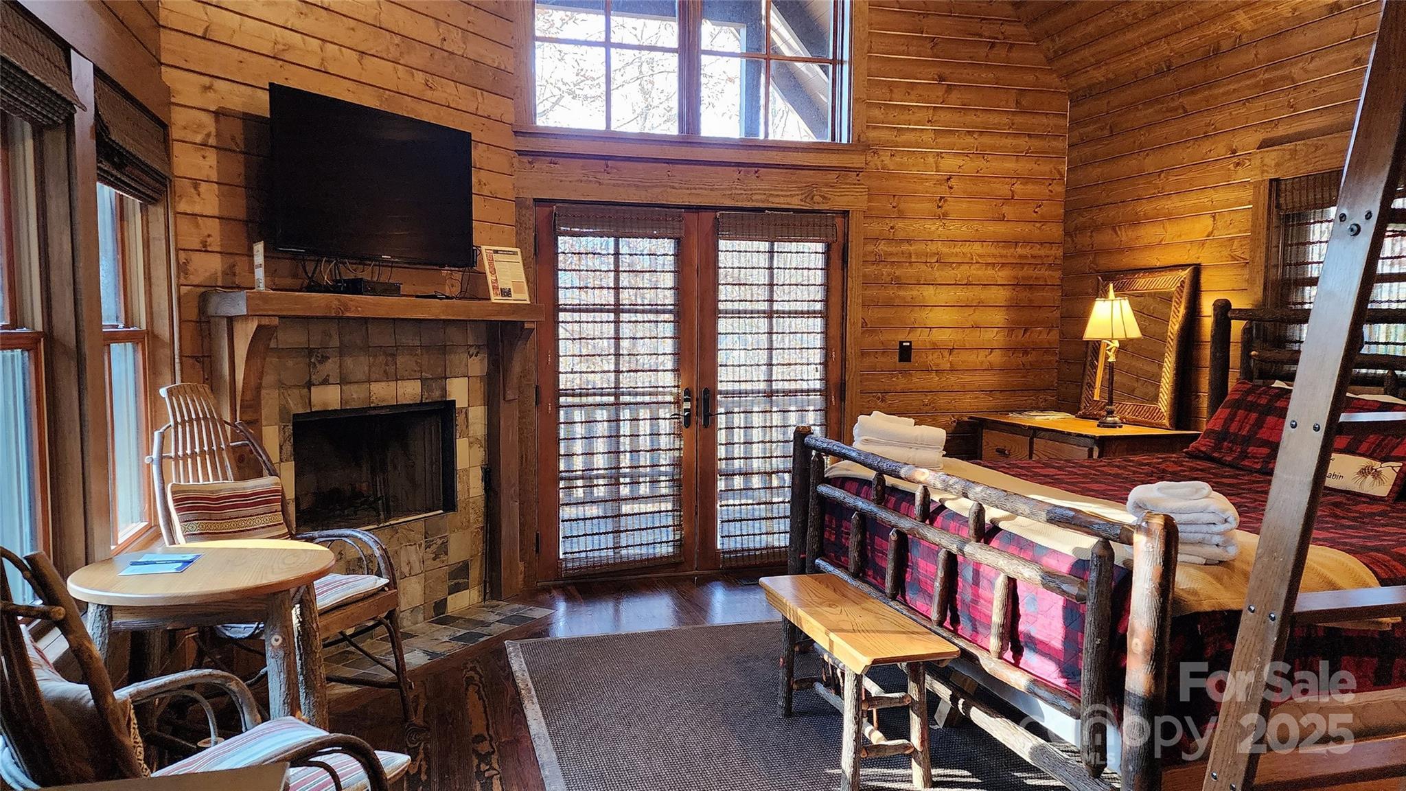 5 Chaucer Road Black Mountain, NC 28711 - Photo 14 of 48 a outdoor living space with patio furniture and a fireplace