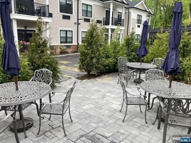 a view of an outdoor seating area
