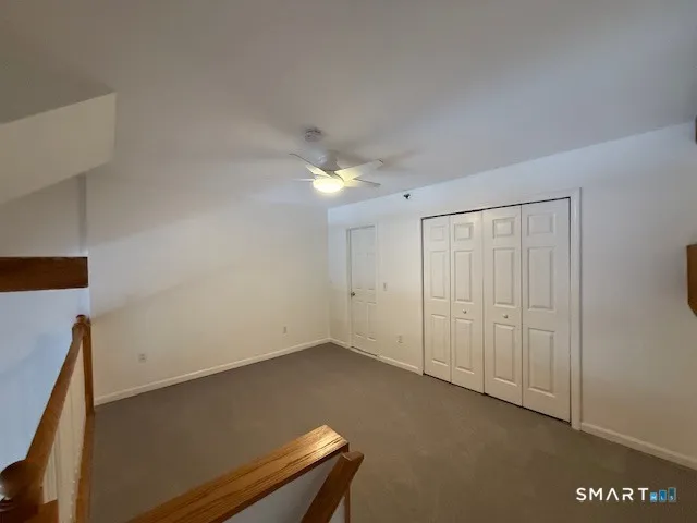 an empty room with a workbench