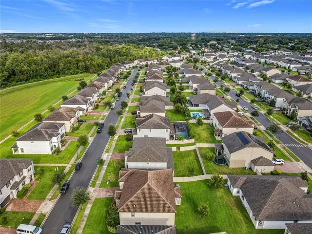 an aerial view of a city