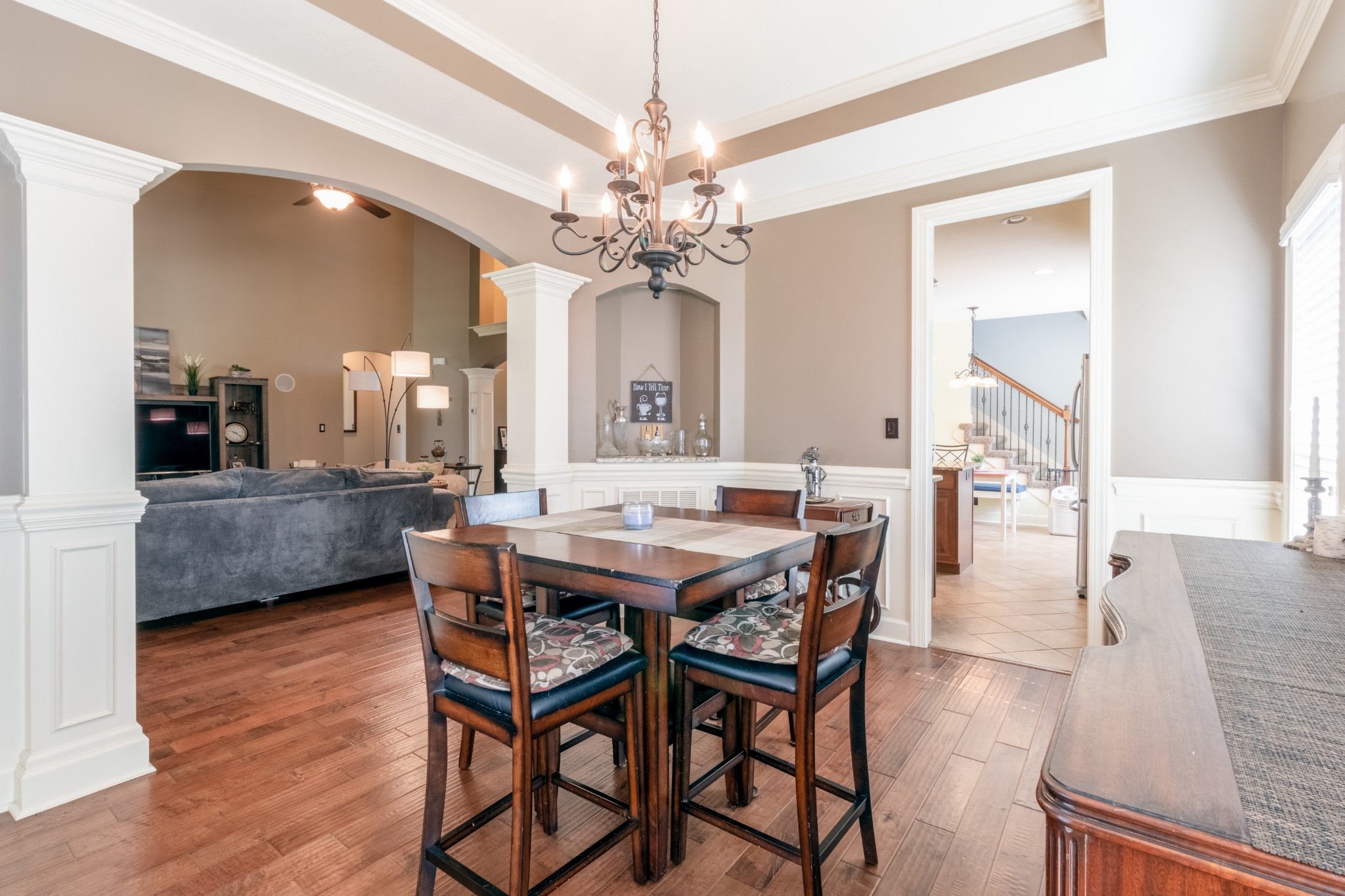 3592 Drake Road Adams, TN 37010 - Photo 12 of 47 a view of a dining room with furniture and a chandelier