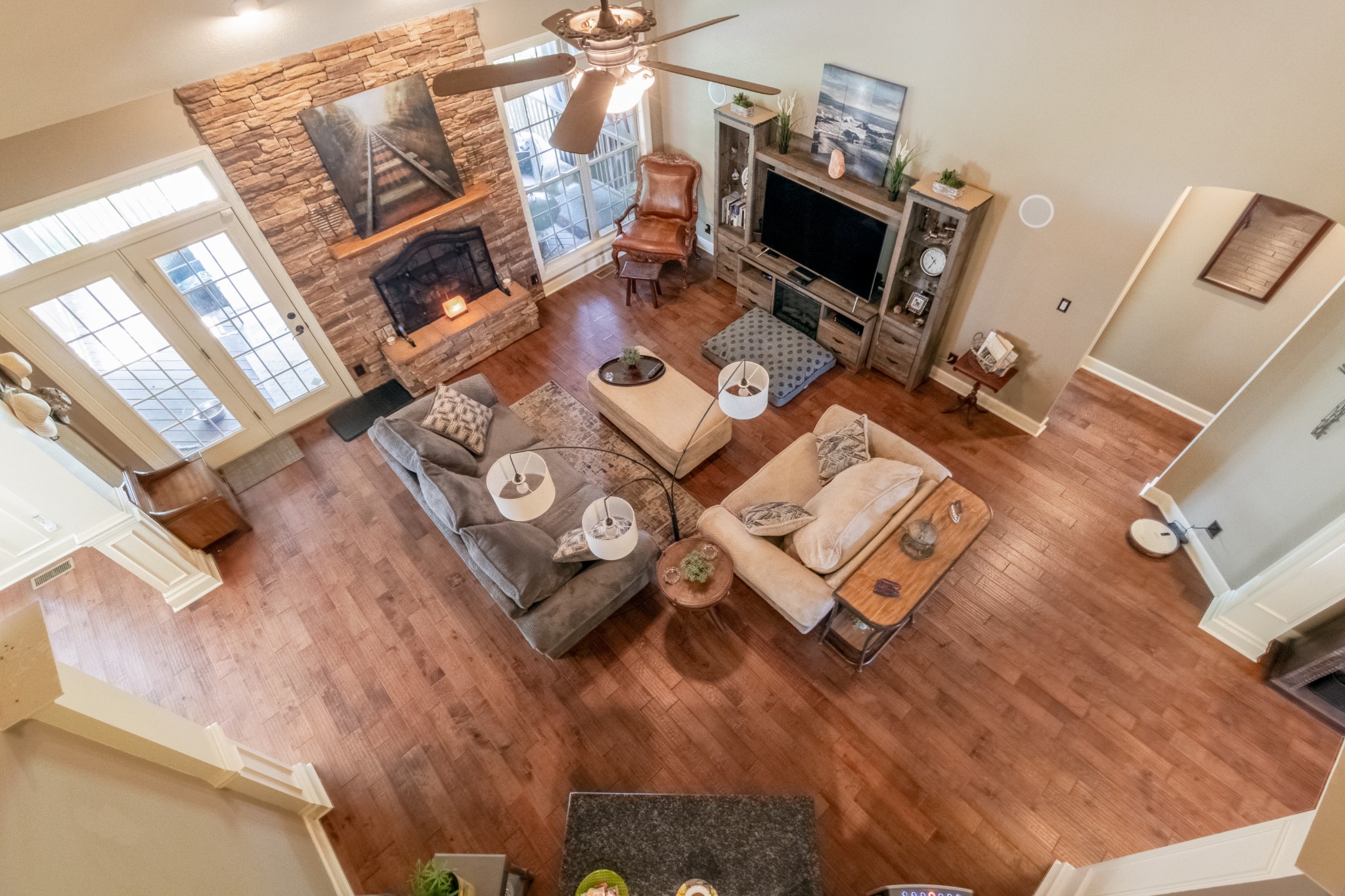 3592 Drake Road Adams, TN 37010 - Photo 28 of 47 an aerial view of a fireplace with wooden floor