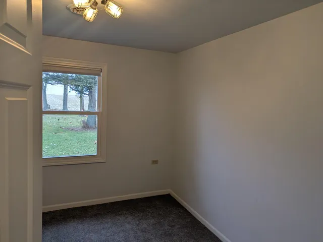 an empty room with closet