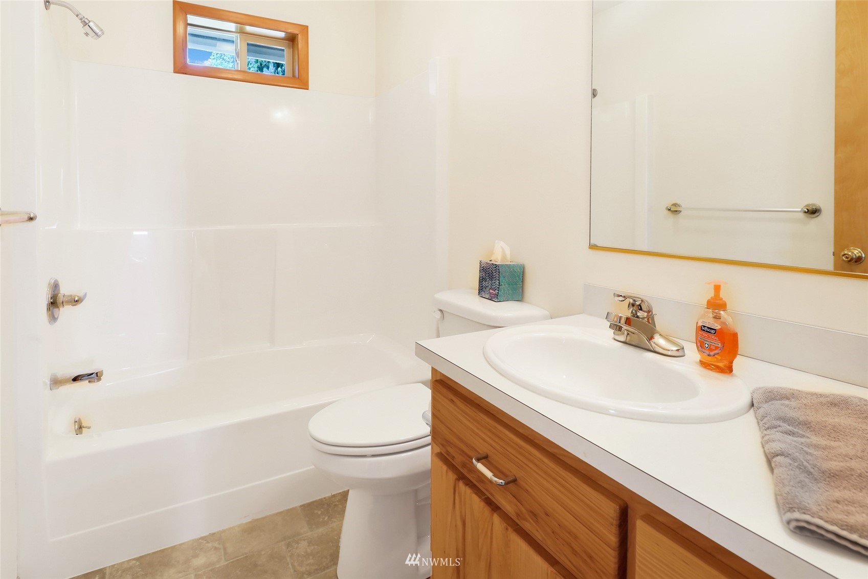 3938 Bowen Road Sumas, WA 98295 - Photo 16 of 34 a bathroom with a sink a toilet and a bathtub