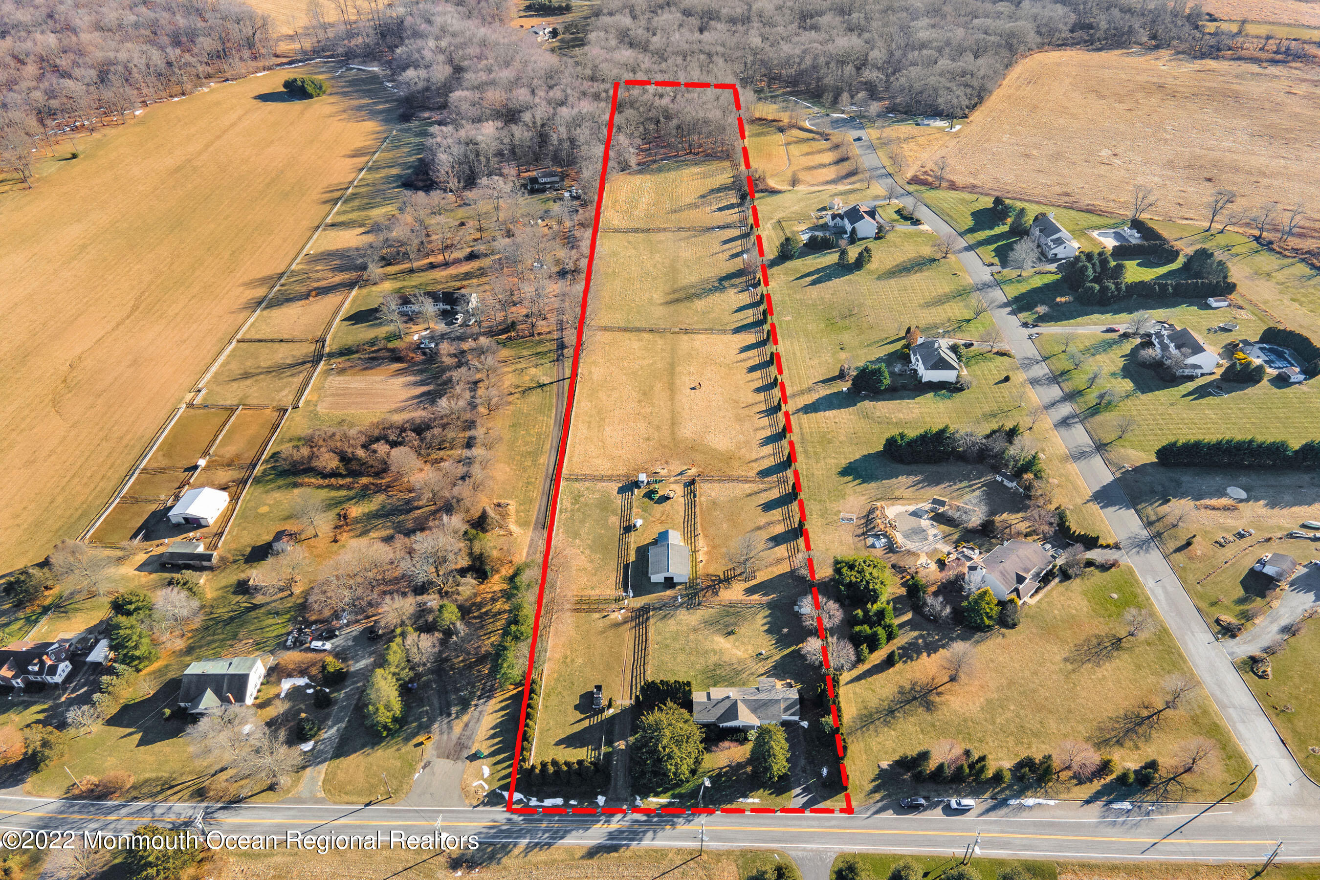 94 Old York Road Chesterfield, NJ 08515 - Photo 51 of 51 Front Aerial with outline