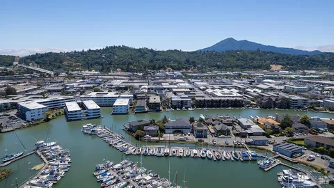 a view of a lake with a mountain