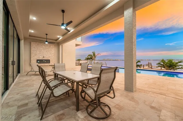 a view of a city from a terrace