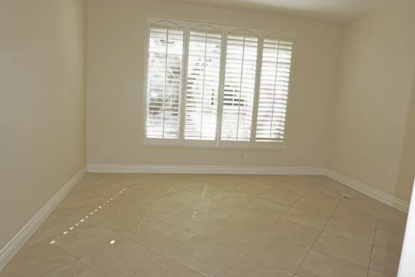 a view of a room with a window