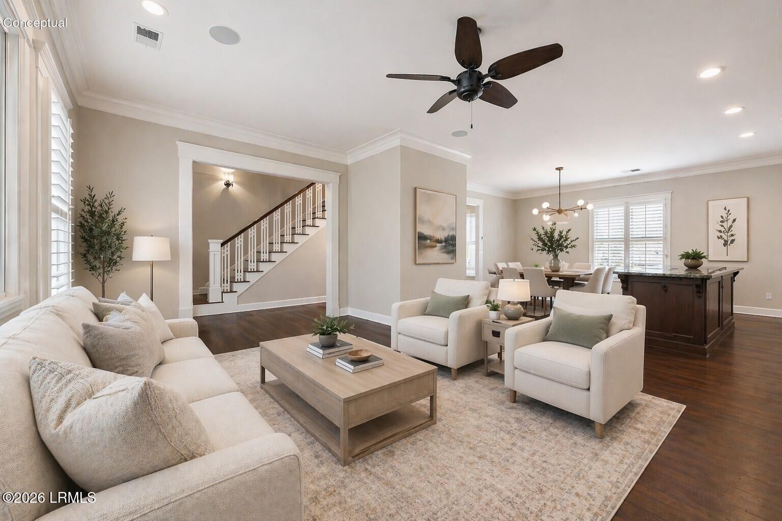 27 Tabby Shell Road Bluffton, SC 29910 - Photo 9 of 25 Living dining virtually staged