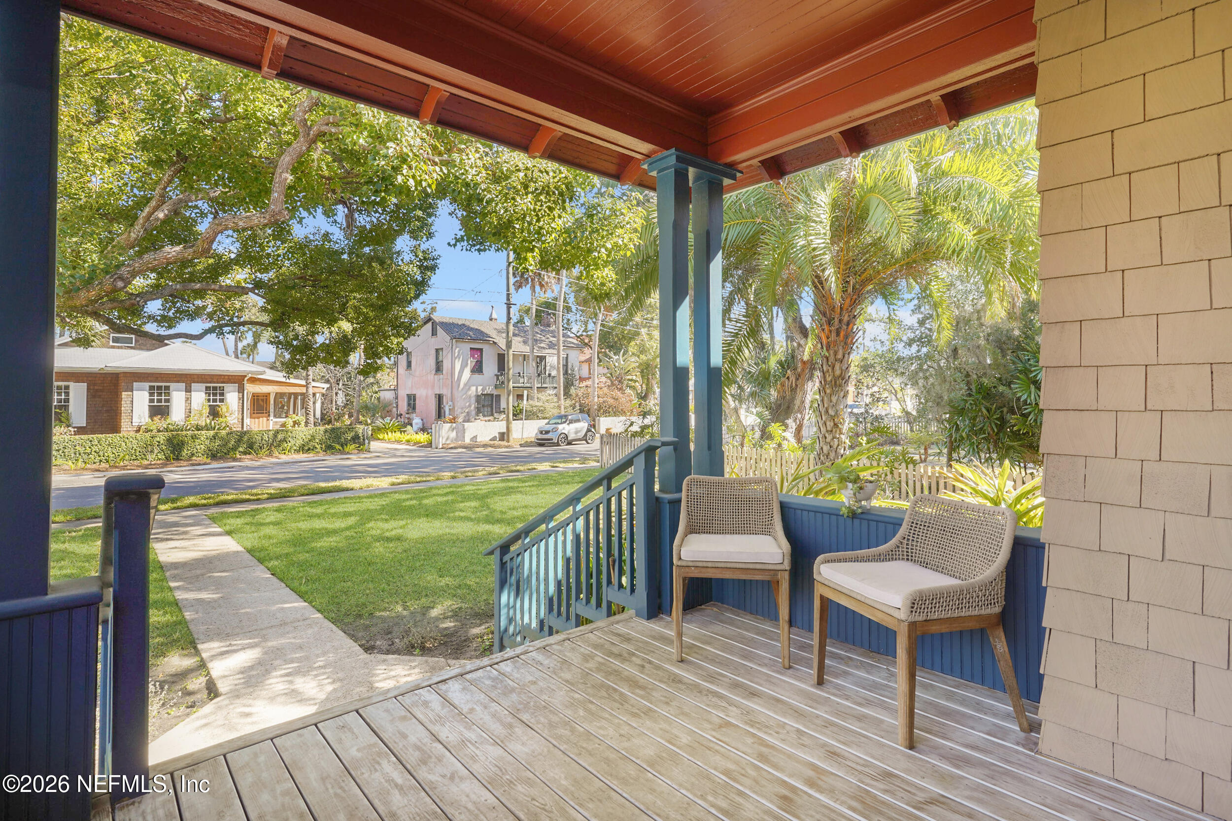 290 St George Street, Unit A St. Augustine, FL 32084 - Photo 4 of 32 a balcony with furniture and garden view