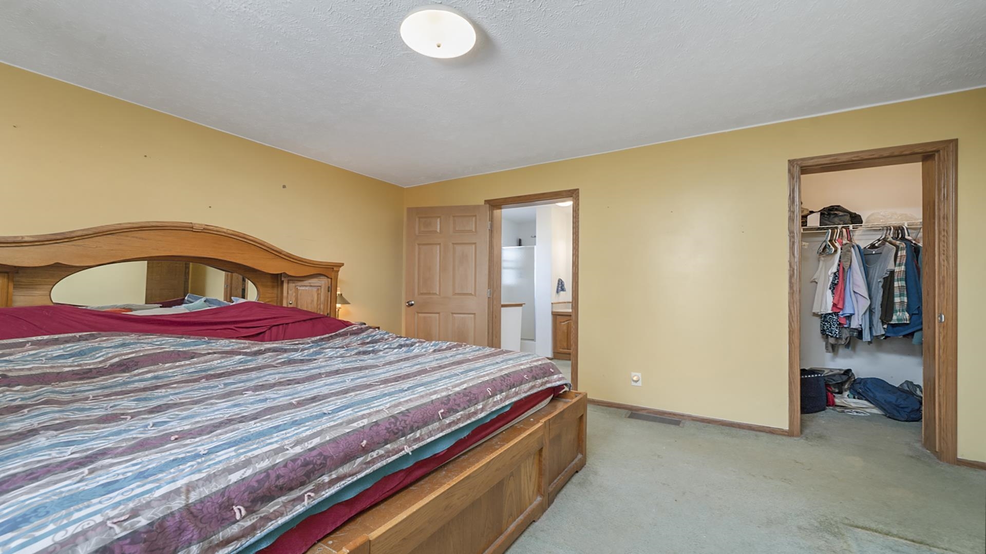 820 Brooklyn Road West Brooklyn, IL 61378 - Photo 31 of 41 a bedroom with a bed and a large mirror