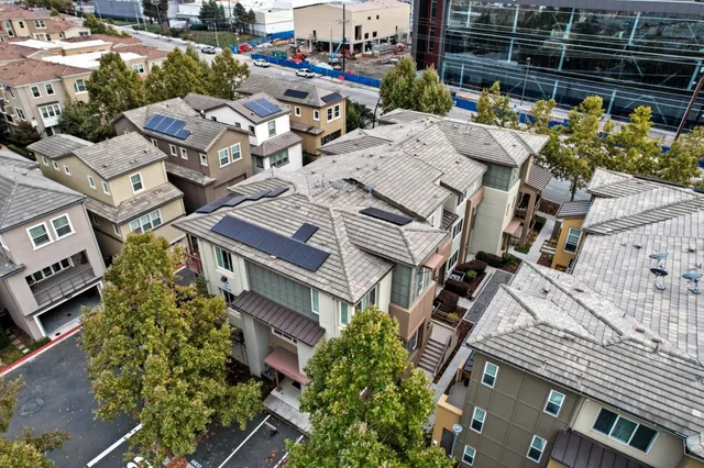 an aerial view of a city
