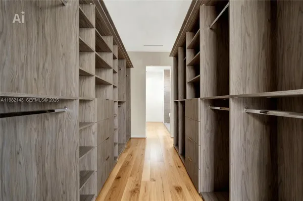 a view of a walk in closet