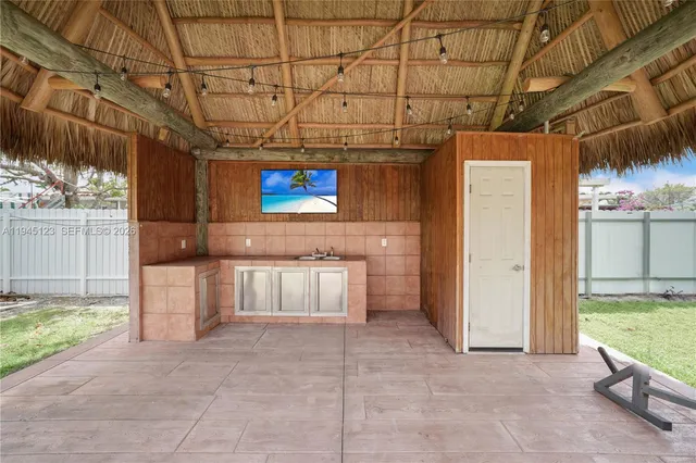 a view of a backyard with a garden