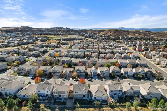 an aerial view of a city
