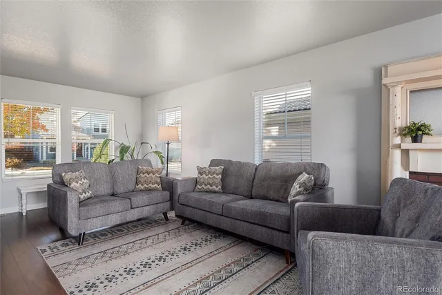 a living room with furniture and a couch