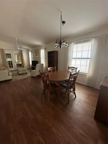 a living room with a large window