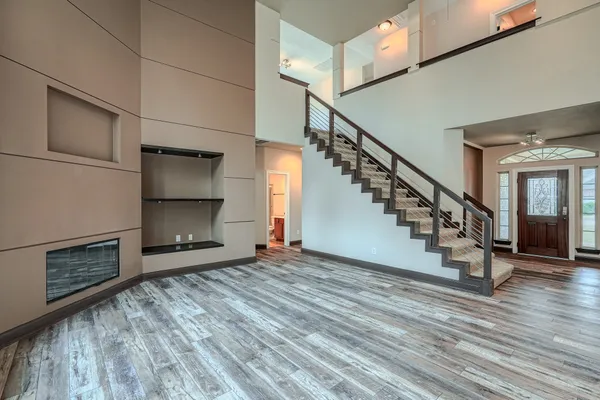 an empty room with a window