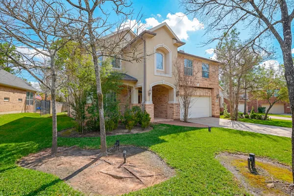a front view of a house with a shower