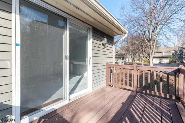 a view of a wooden deck