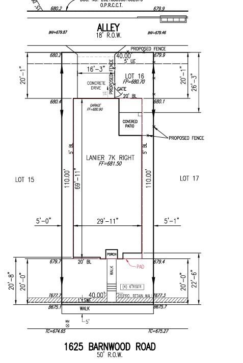1625 Barnwood Road Celina, TX 75009 - Photo 4 of 40 1625 Barnwood Road Preliminary Plot Plan