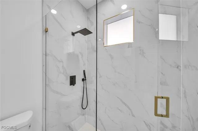 a bathroom with a shower