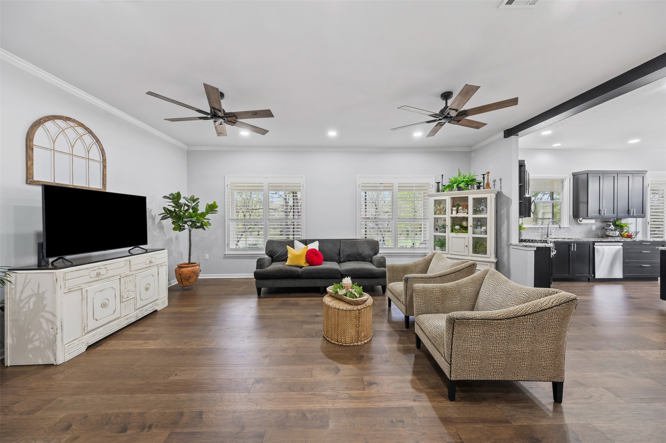 144 Stetson Trail Georgetown, TX 78633 - Photo 9 of 39 a living room with furniture and a flat screen tv