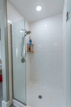 a bathroom with a shower