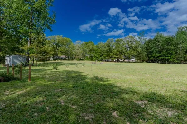 a big yard with trees