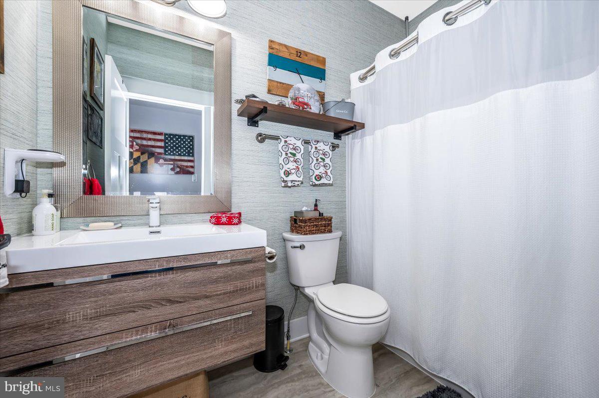 14231 Ridenour Road Smithsburg, MD 21783 - Photo 45 of 76 a bathroom with a sink mirror vanity and toilet