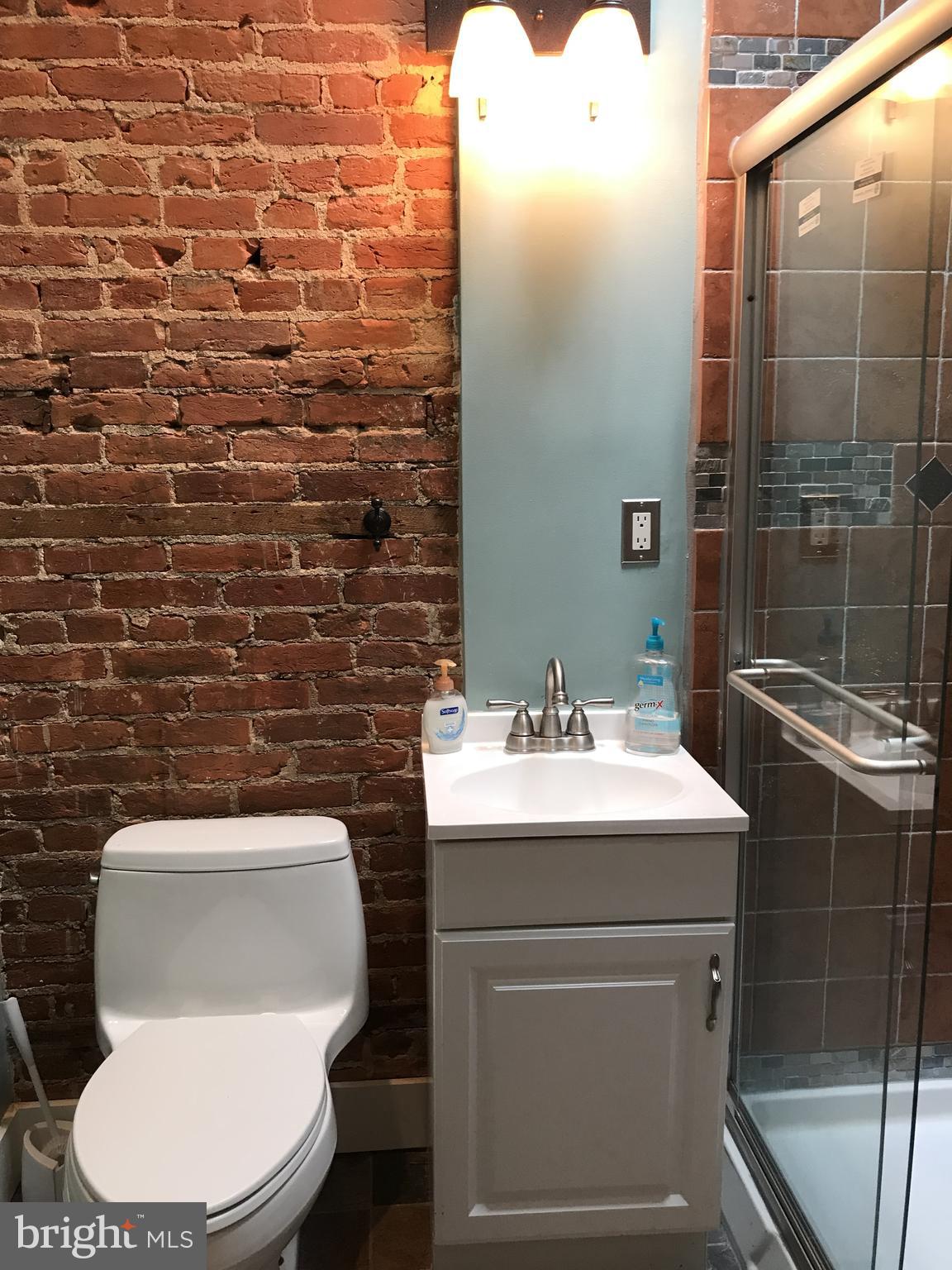 1609 Bolton Street Baltimore, MD 21217 - Photo 11 of 16 a bathroom with a toilet a sink and mirror