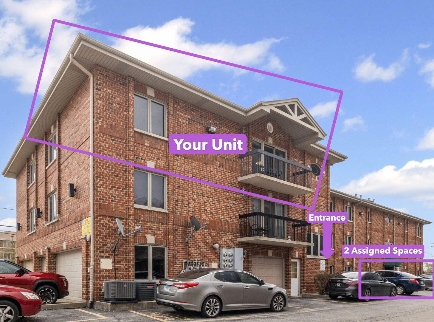 10710 Central Avenue, Unit 3D Chicago Ridge, IL 60415 - Photo 2 of 24 a view of a building with car parked on the street