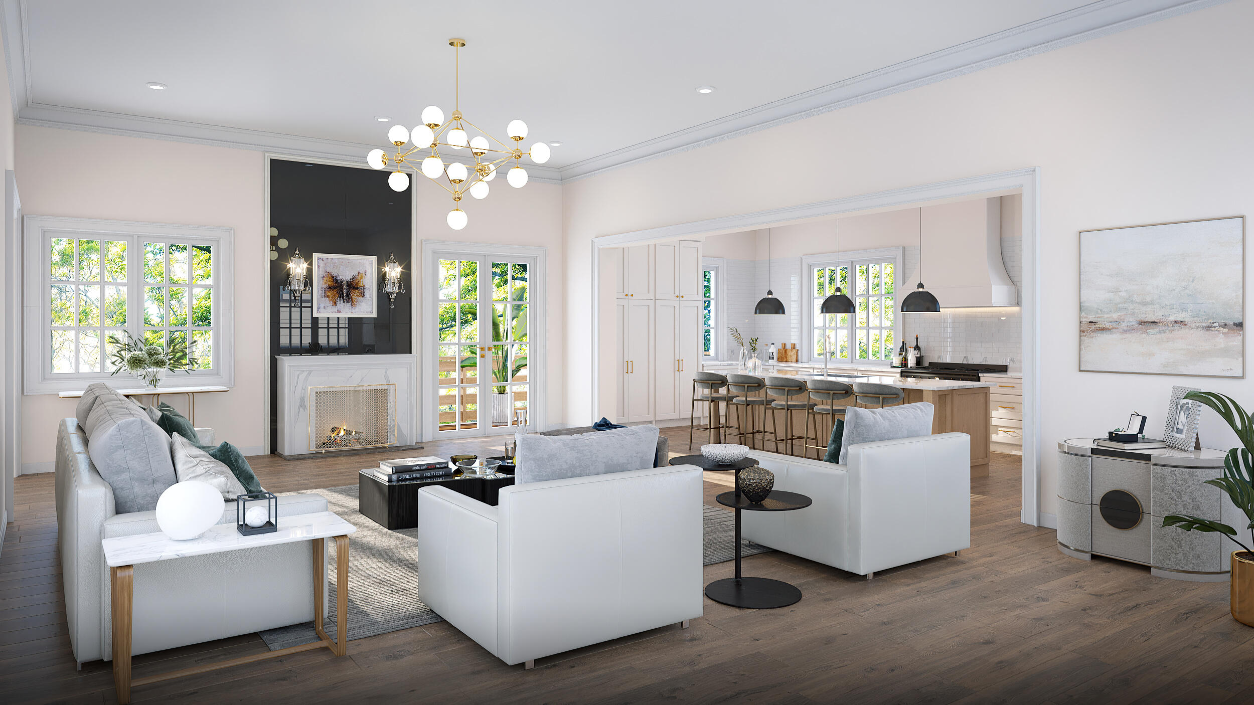 Lot B East Inlet Beach Inlet Beach, FL 32461 - Photo 4 of 25 a living room with fireplace furniture and a chandelier