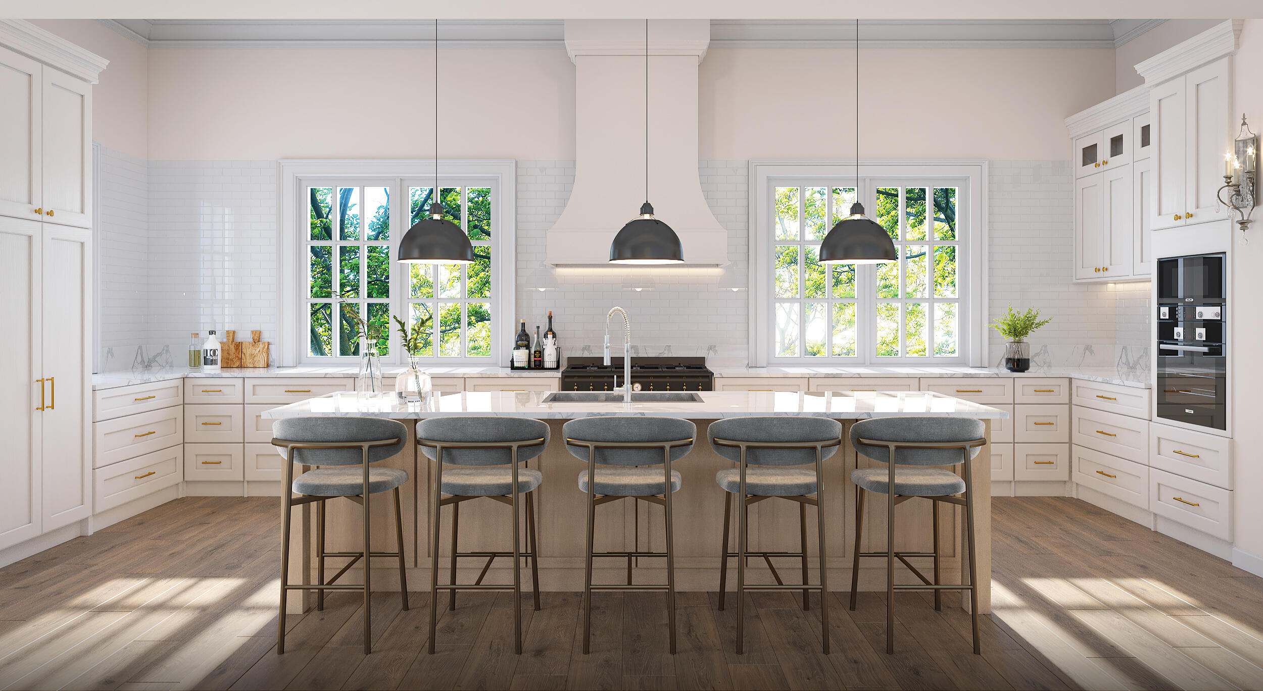 Lot B East Inlet Beach Inlet Beach, FL 32461 - Photo 5 of 25 a kitchen with stainless steel appliances a table chairs and a large window