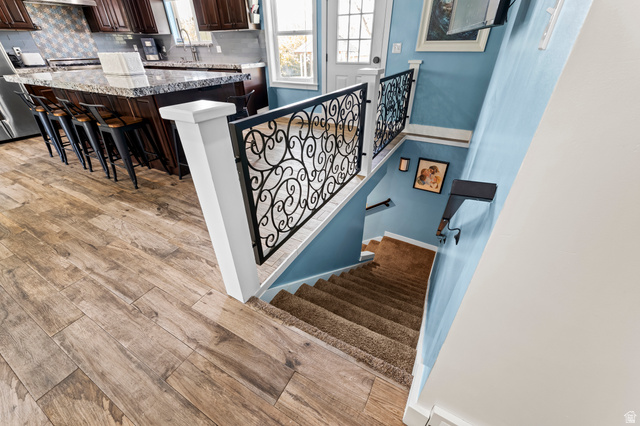 141 North 600 East Mapleton, UT 84664 - Photo 18 of 44 Stairway featuring wood finished floors and baseboards