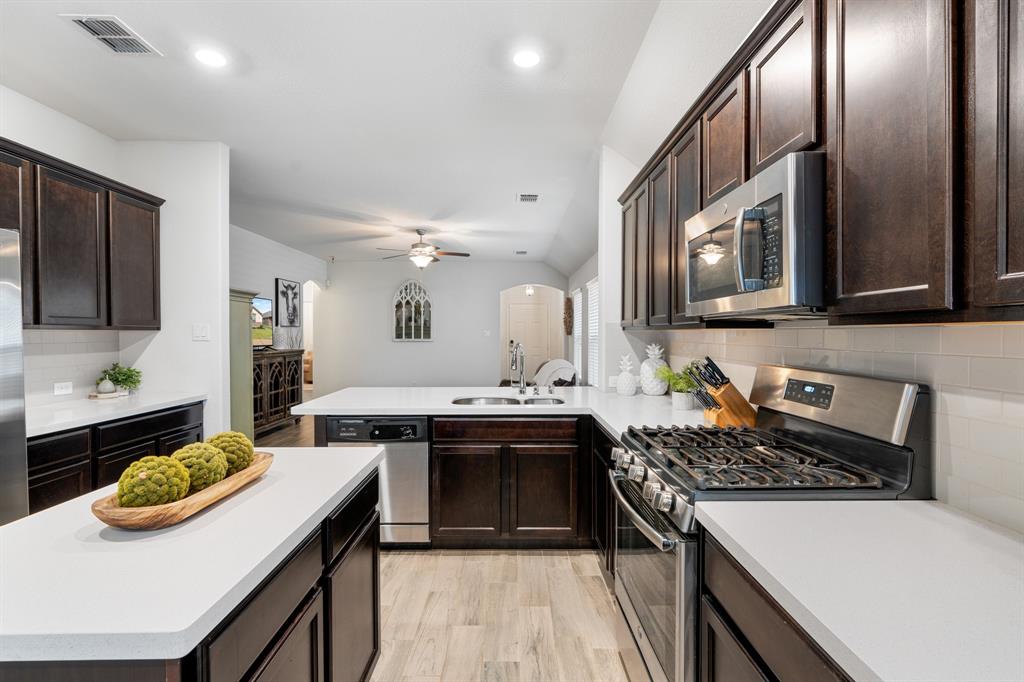 1490 Alamandine Avenue Cross Roads, TX 76227 - Photo 10 of 23 a kitchen with a stove and a sink