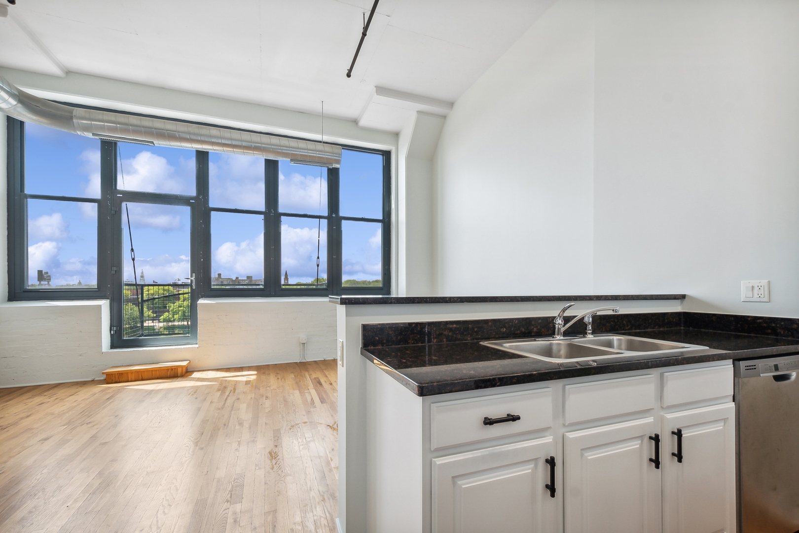 1224 West Van Buren Street, Unit 301 Chicago, IL 60607 - Photo 3 of 14 a view of a kitchen with a sink and a window