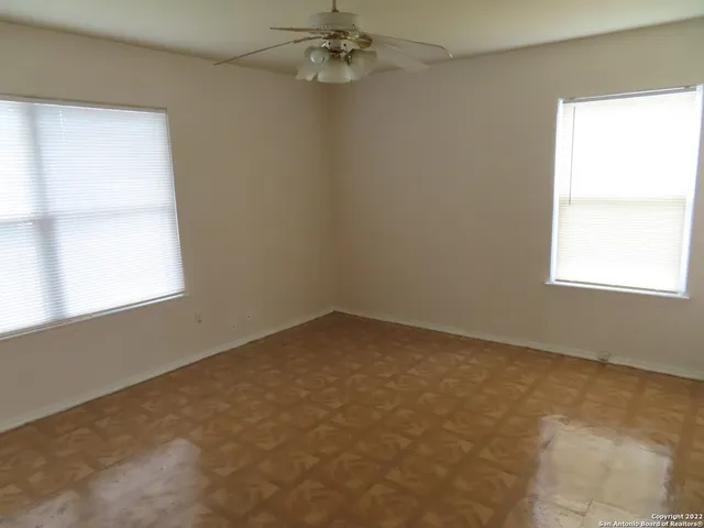 an empty room with a window