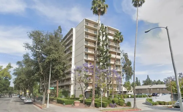 a front view of a building